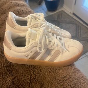 Adidas Cream and Tan Sneakers